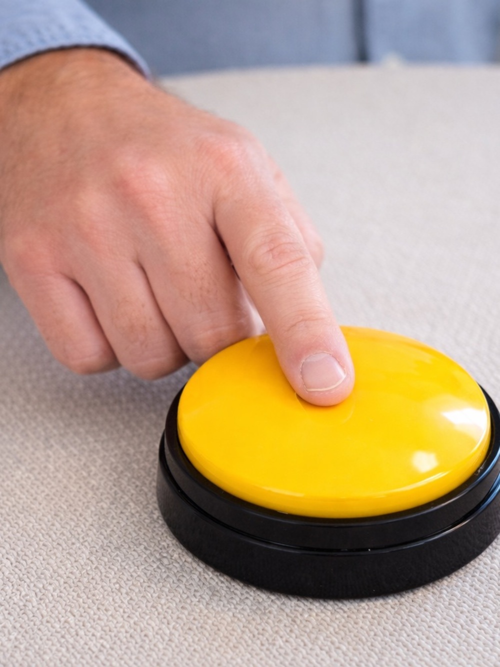 Recordable Talking Buzzer for Live Shows and or Family Games in Spring Yellow